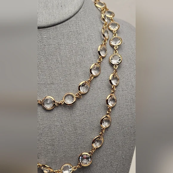 [ANN TAYLOR] Gold & Crystal Multi Layer Necklace NWT